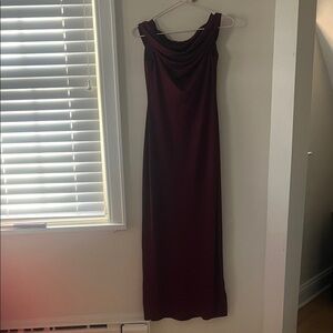 Chic Strapless Burgundy Dress